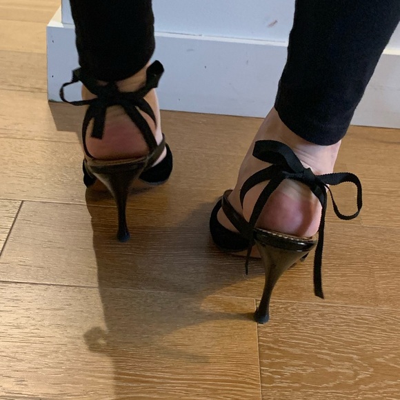 Tom Ford for YSL Rive Gauche black velvet strappy sandals - Picture 4 of 13